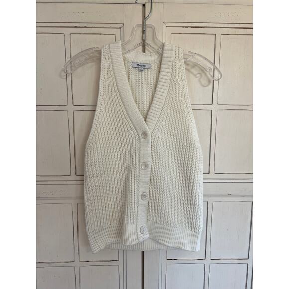 Madewell Sweaters - Madewell size small cream colored sweater vest button up